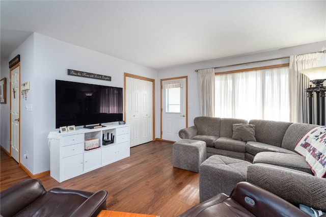 living room featuring hardwood / wood-style floors