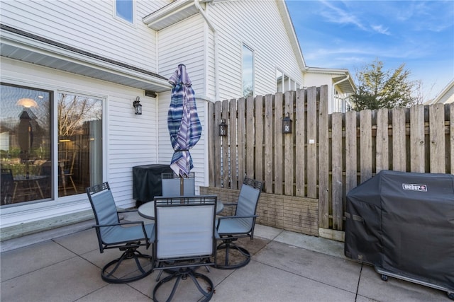 view of patio featuring grilling area