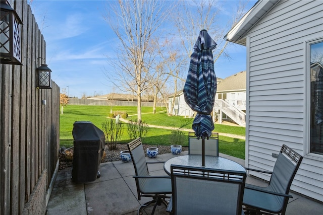 view of patio with area for grilling