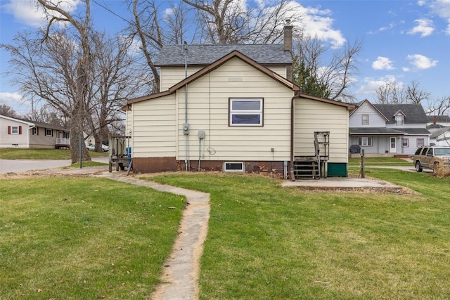 exterior space featuring a lawn