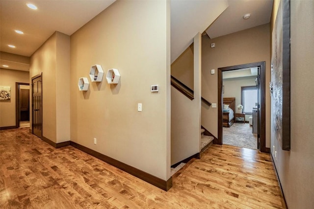 hallway featuring light hardwood / wood-style floors