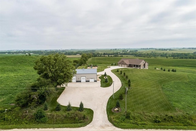 drone / aerial view with a rural view