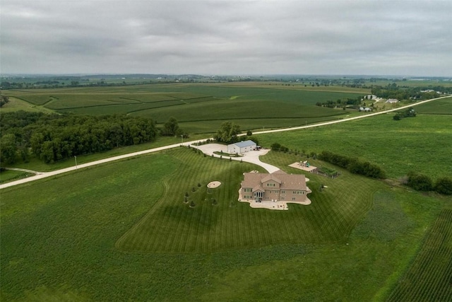 aerial view with a rural view