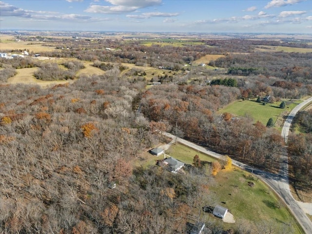 drone / aerial view with a rural view