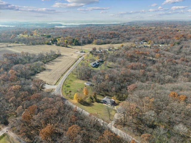 bird's eye view featuring a rural view