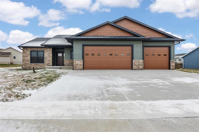 craftsman-style house with a garage