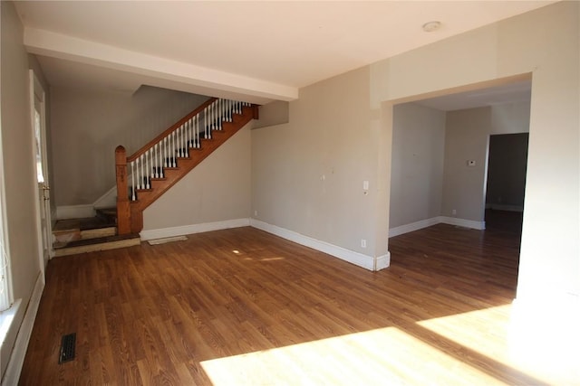 interior space featuring dark hardwood / wood-style floors