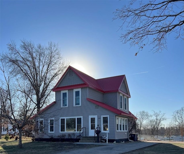 view of front of home with central air condition unit