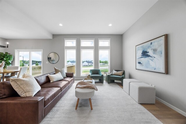 334 Quiver Ct, Marion, IA 52302 - living area featuring plenty of natural light, wood finished floors, baseboards, and recessed lighting