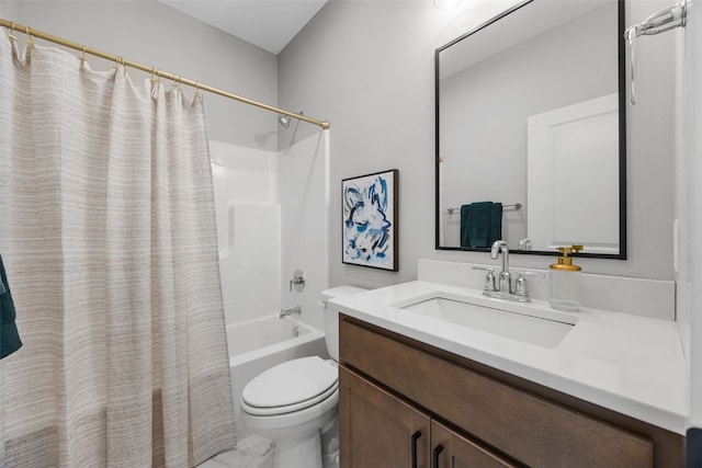 334 Quiver Ct, Marion, IA 52302 - full bath with toilet, shower / bath combo with shower curtain, vanity, and marble look tile flooring