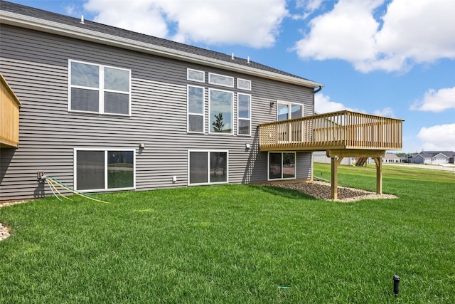 332 Quiver Ct, Marion, IA 52302 - rear view of house with a yard and a deck
