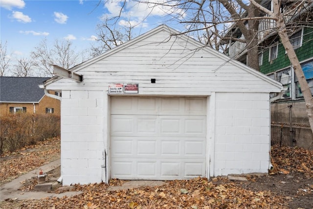 view of garage