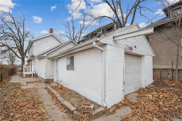 view of home's exterior featuring a garage