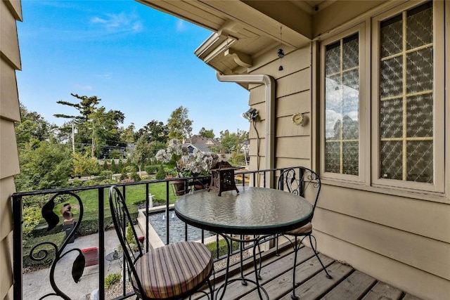 balcony with a water view