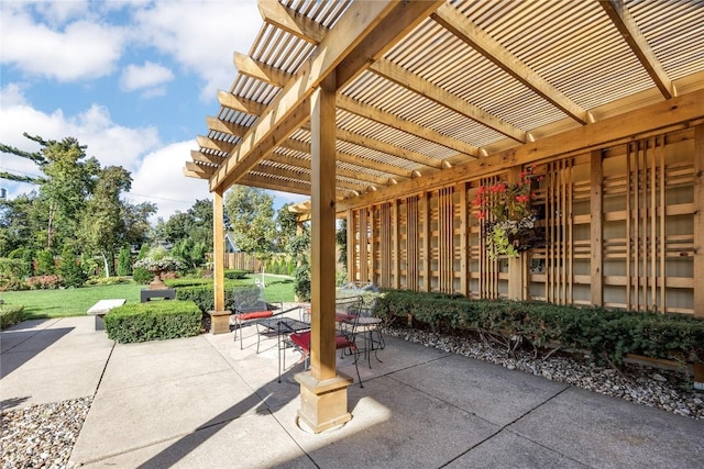 view of patio / terrace with a pergola