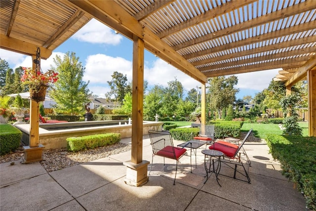 view of patio with a pergola