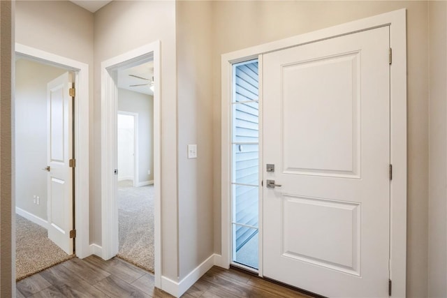 entryway featuring hardwood / wood-style floors