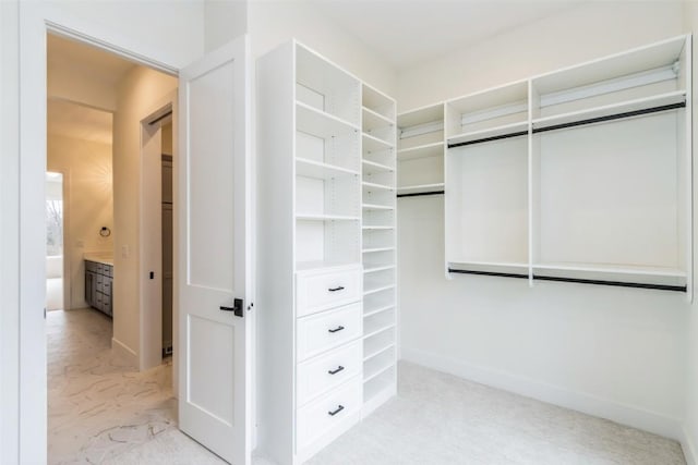 view of walk in closet