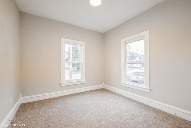 view of carpeted spare room