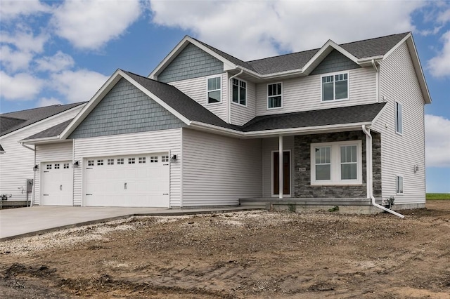 craftsman-style house with a garage