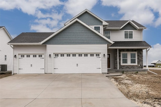 craftsman-style house featuring a garage