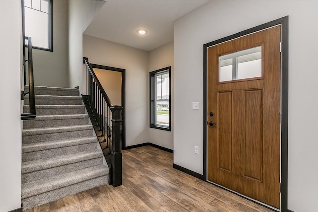 foyer with hardwood / wood-style floors