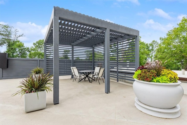 view of patio with a pergola