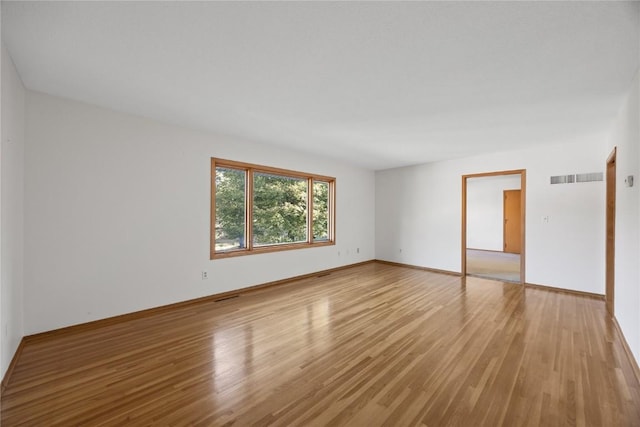 empty room featuring light wood-type flooring