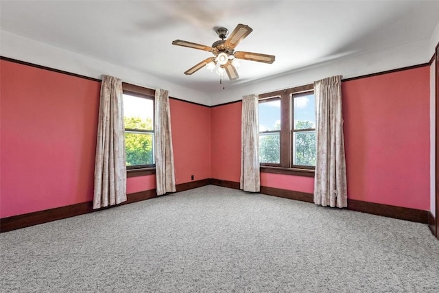 spare room featuring ceiling fan