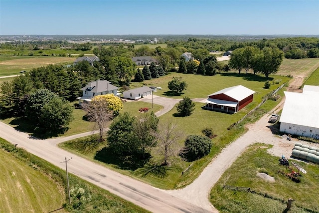 bird's eye view with a rural view