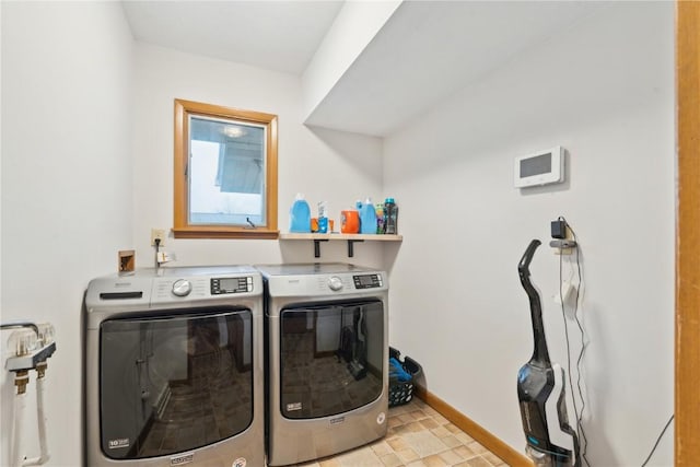 laundry room featuring washer and dryer