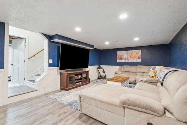 living room featuring light hardwood / wood-style floors