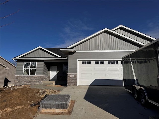 craftsman inspired home featuring a garage