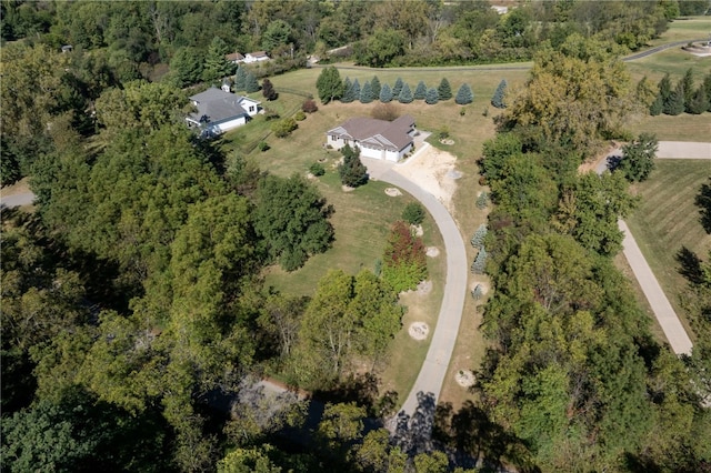 bird's eye view featuring a rural view