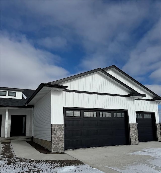 view of home's exterior with a garage