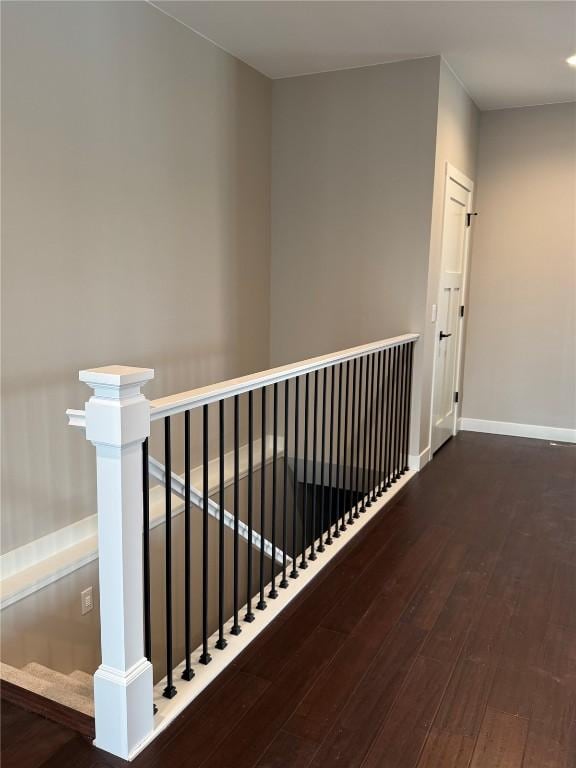 hall featuring dark hardwood / wood-style floors