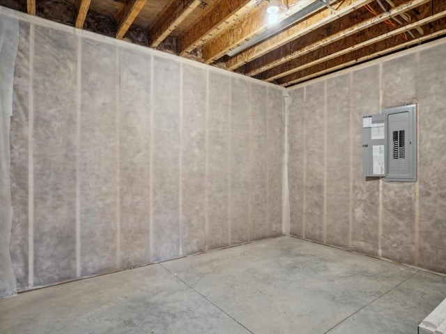 basement with electric panel