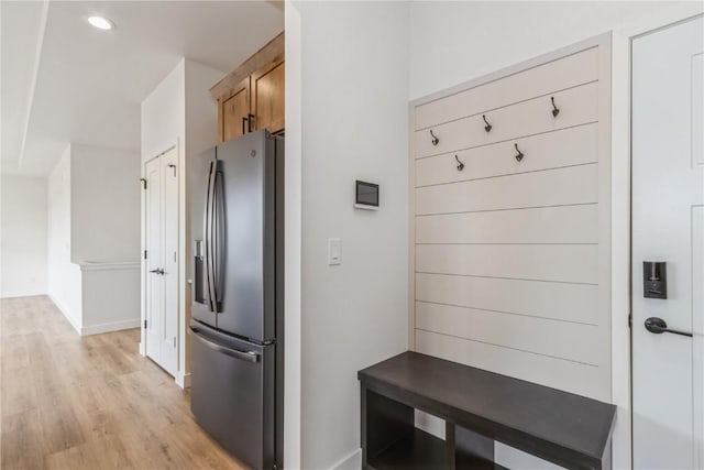 mudroom featuring light hardwood / wood-style flooring