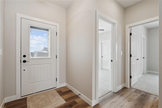 foyer entrance featuring light wood-type flooring