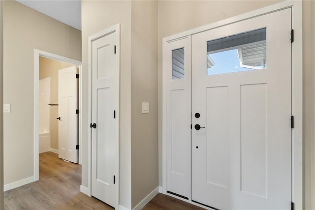 foyer featuring light hardwood / wood-style flooring