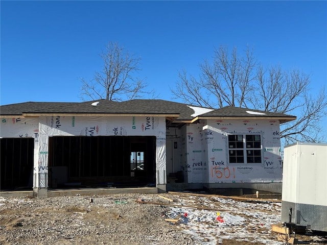 view of unfinished property