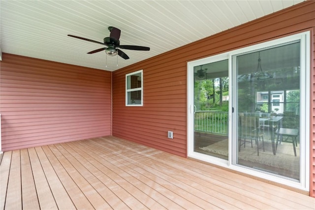 deck featuring ceiling fan