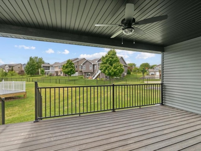 261 Colchester Dr, Iowa City, IA 52245 - wooden deck with ceiling fan and a residential view