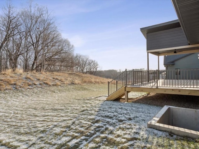 view of yard featuring a deck