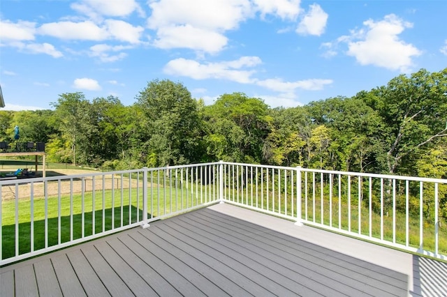 deck with a lawn