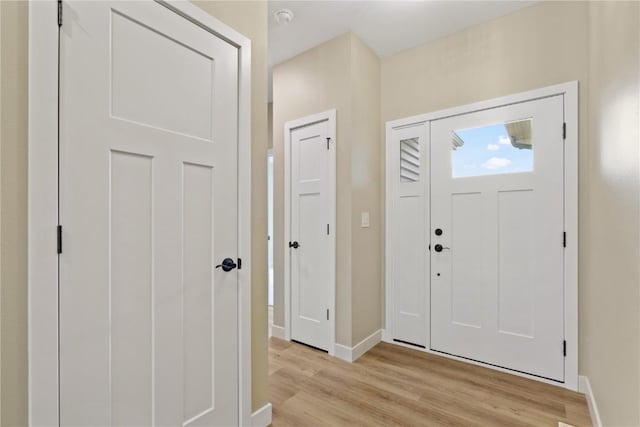 entrance foyer featuring light hardwood / wood-style flooring