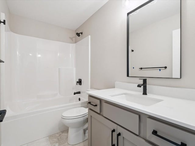 4648 Preston Ln, Iowa City, IA 52246 - full bathroom featuring vanity, washtub / shower combination, and marble finish flooring