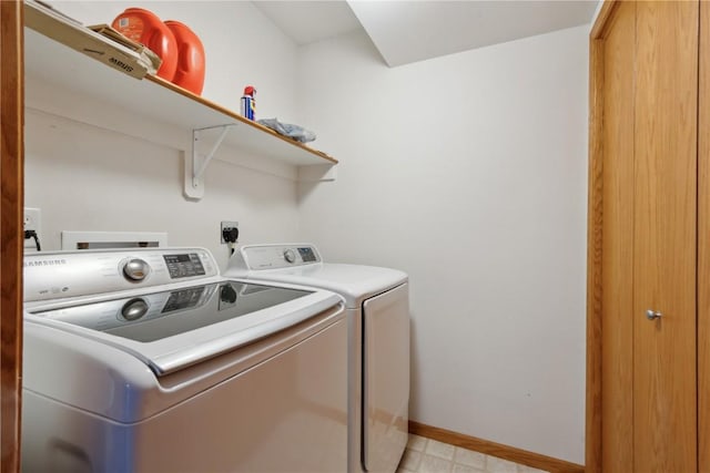 laundry room with washer and dryer