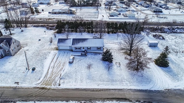 view of snowy aerial view