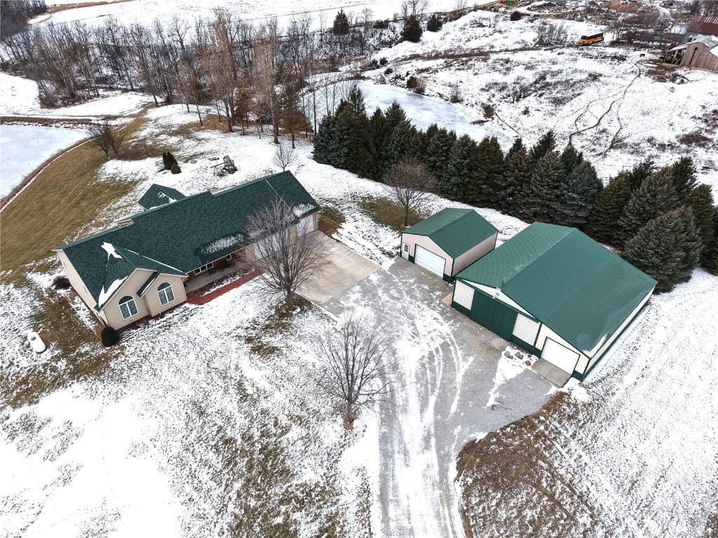 view of snowy aerial view